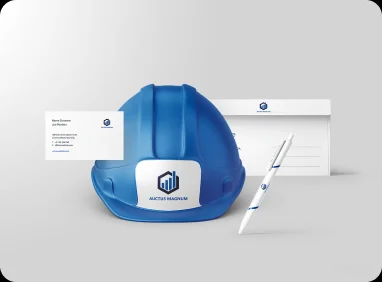 Auctus Magnum construction branding mockup