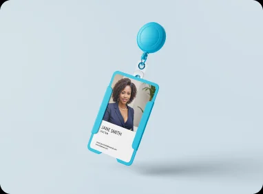 ID badge holder mockup